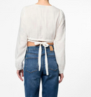 Langärmelige Musselin-Bluse "gldASTINA" in weiß
