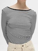 Gestreiftes Langarmshirt "gldFILINA" in schwarz/weiß