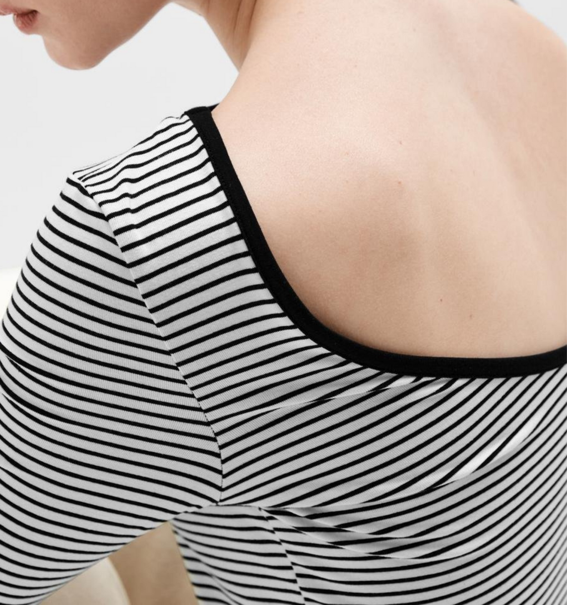 Gestreiftes Langarmshirt "gldFILINA" in schwarz/weiß