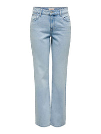 Low-Waist-Jeans "gldBREE" mit Strassteinchen