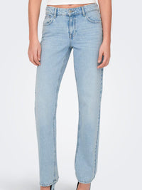 Low-Waist-Jeans "gldBREE" mit Strassteinchen