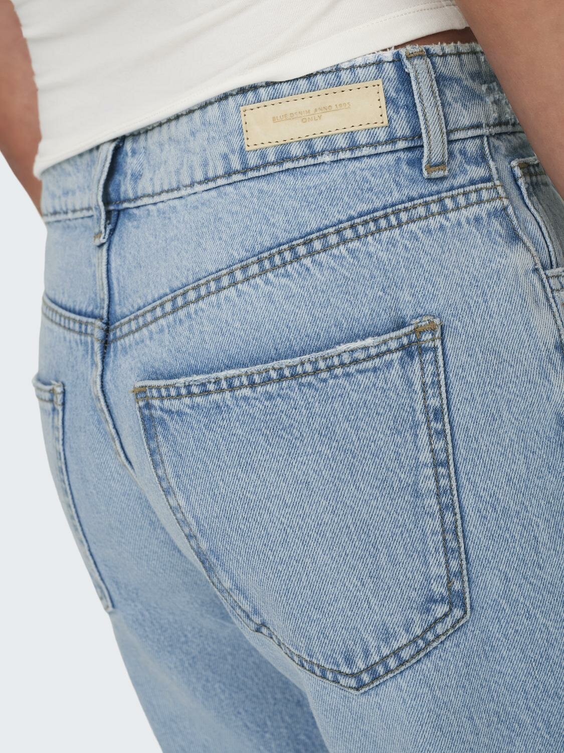 Low-Waist-Jeans "gldBREE" mit Strassteinchen