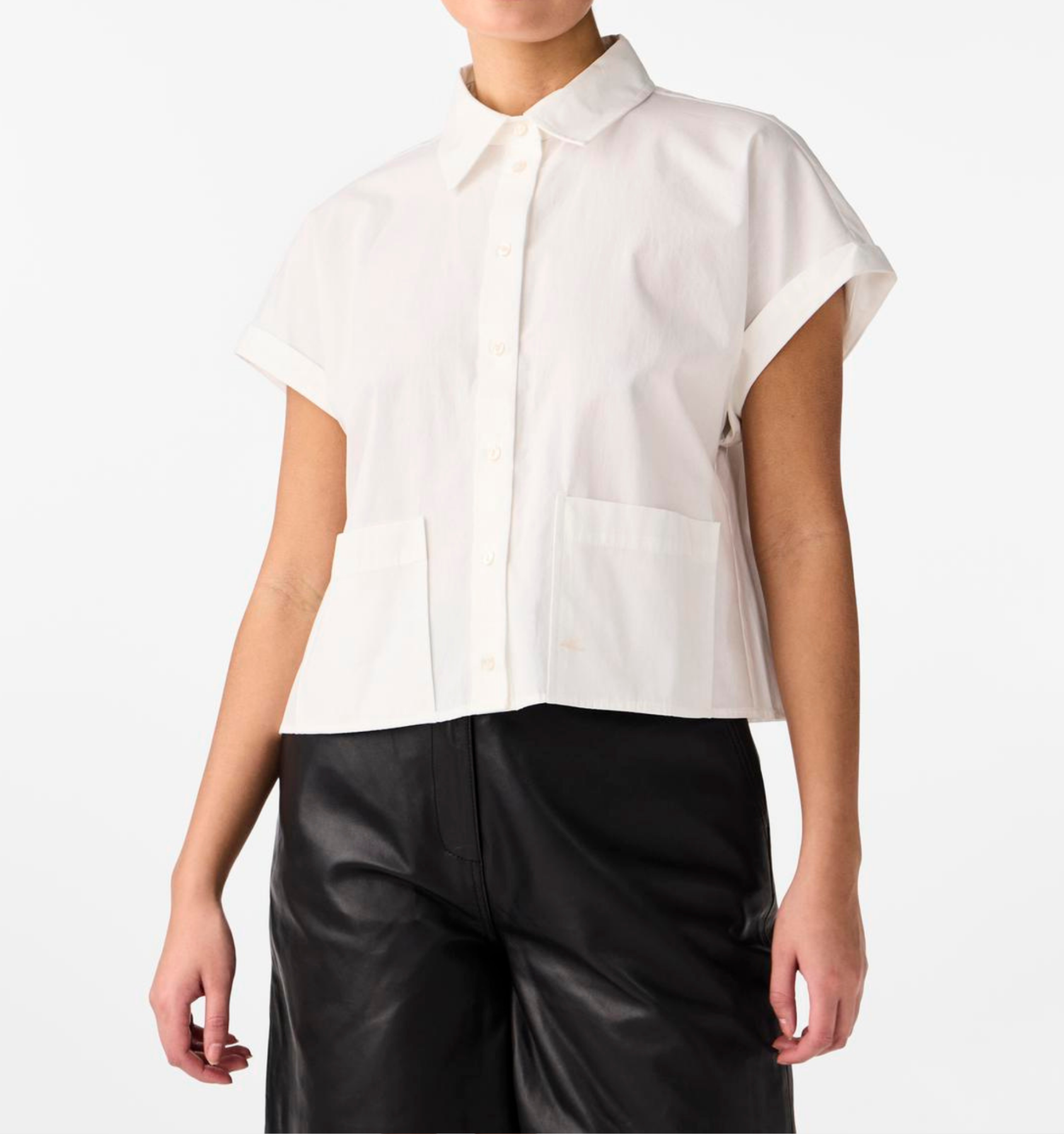 Kurze Bluse "gldLEE" in weiß