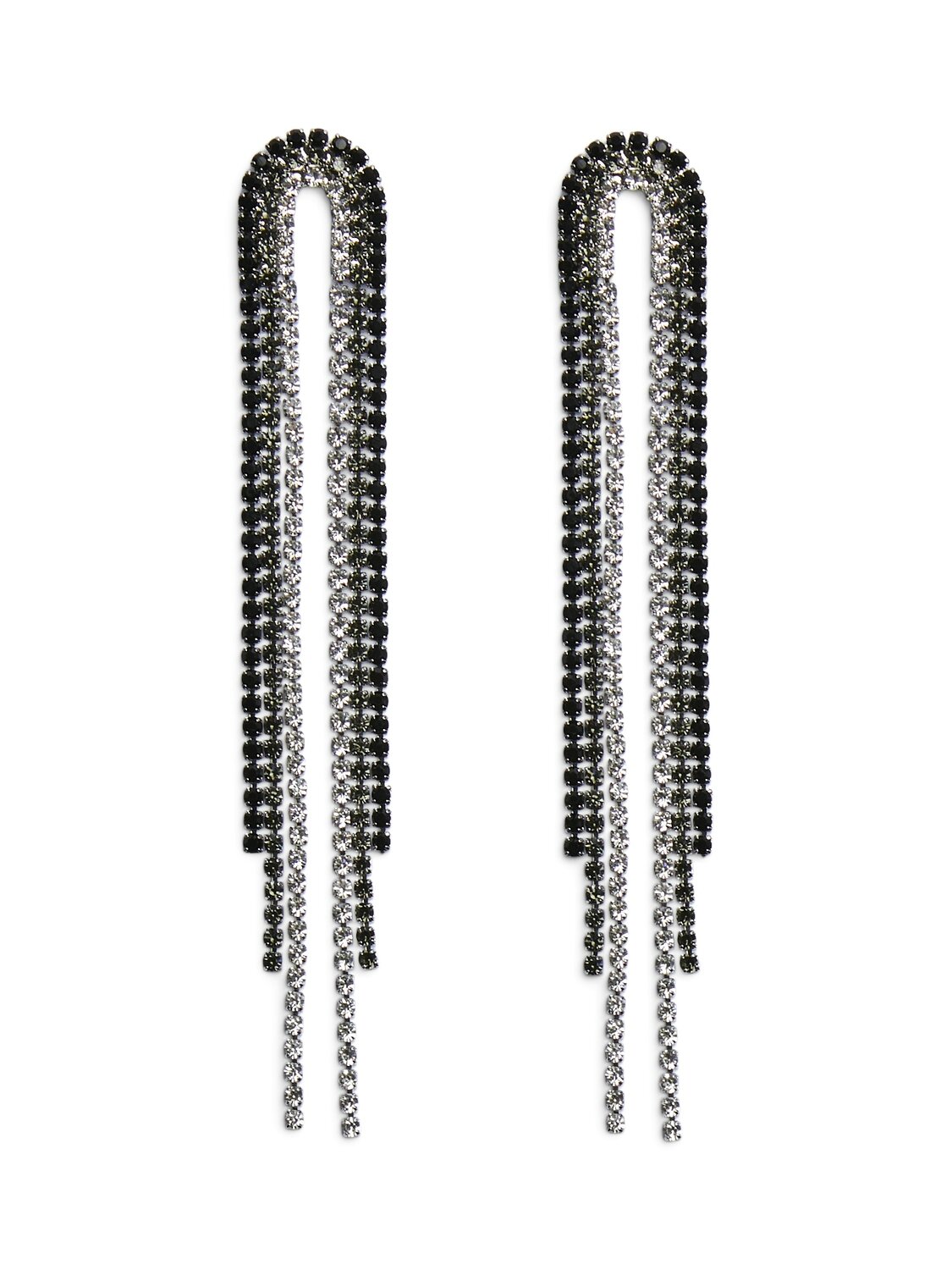 Lange Ohrringe "gldRANA ZWEI" in silber/schwarz