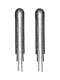 Lange Ohrringe "gldRANA ZWEI" in silber/schwarz