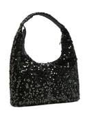 Schultertasche mit Pailletten "gldKAM" in schwarz