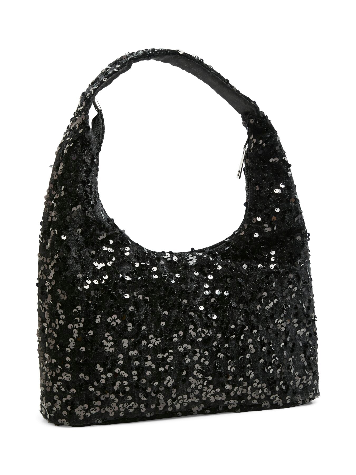 Schultertasche mit Pailletten "gldKAM" in schwarz