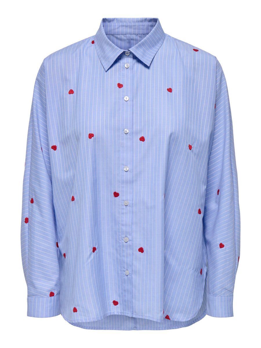 Bluse "gldNEW LINA" mit roten Herzen