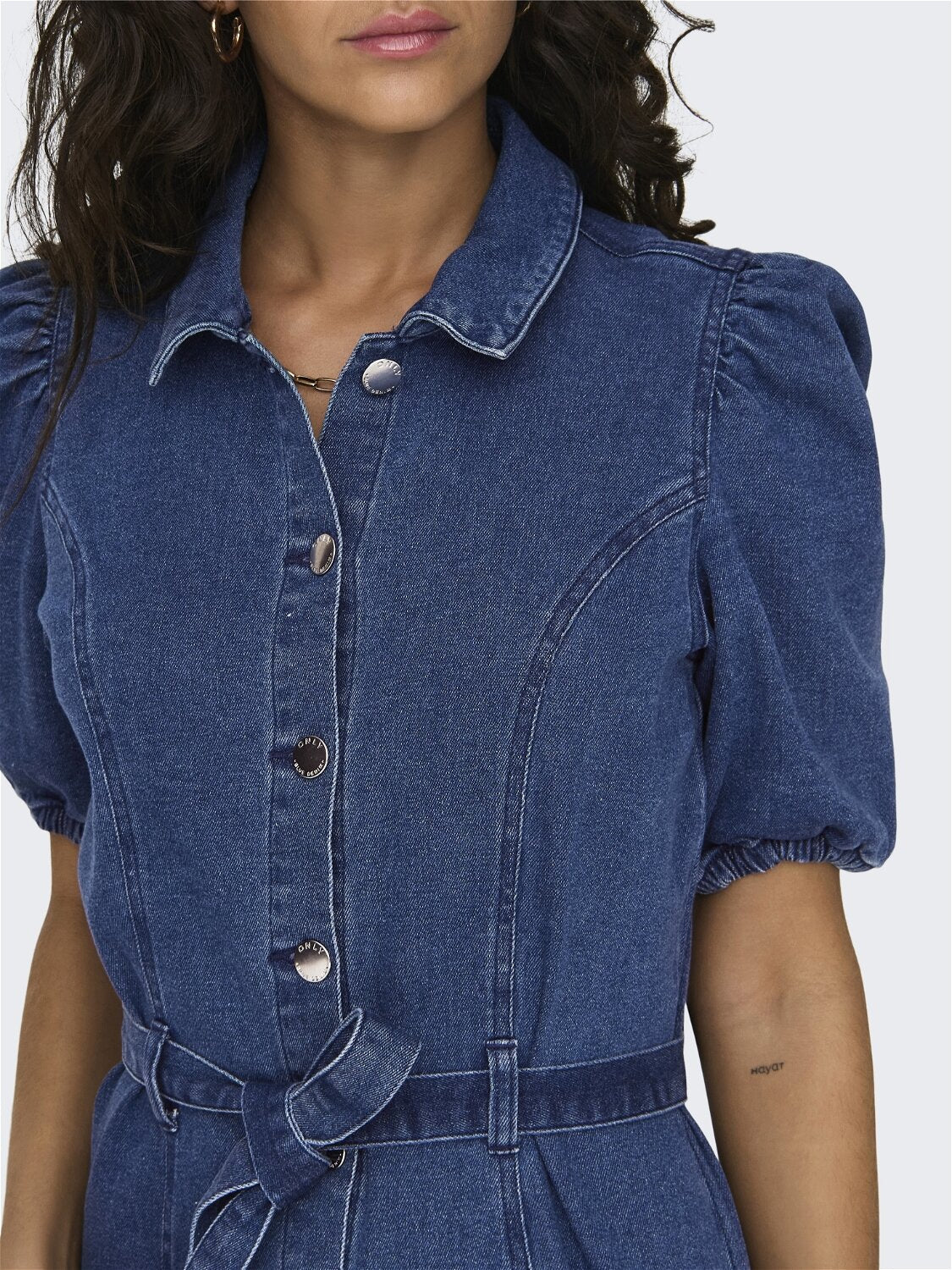 Kurzes Jeanskleid "gldVIBBE" in Medium Blue Denim