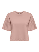 T-Shirt "gldALEX" mit Spitzendetails an den Armen in Misty Rose