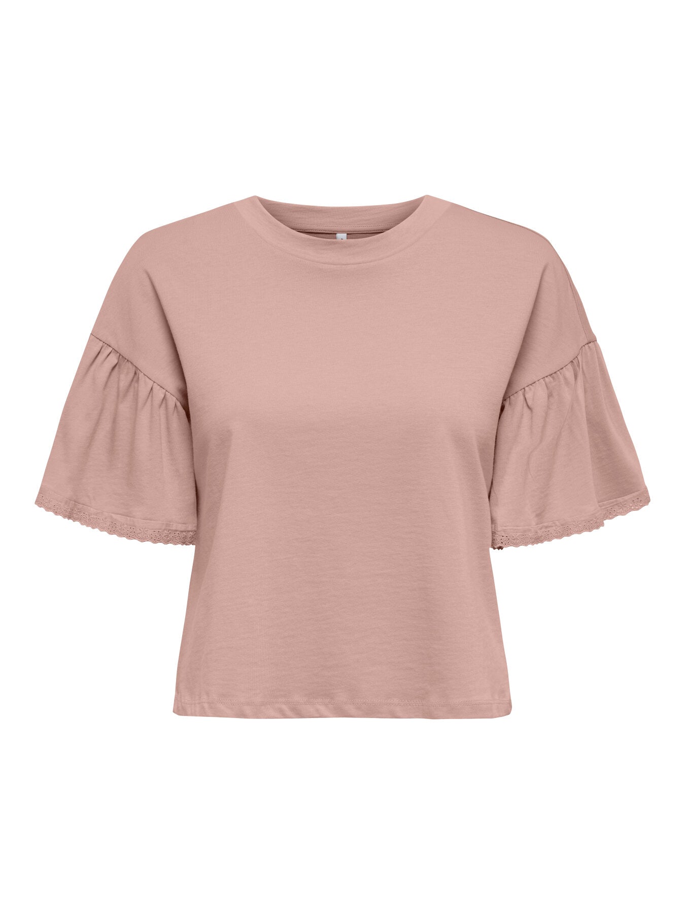 T-Shirt "gldALEX" mit Spitzendetails an den Armen in Misty Rose