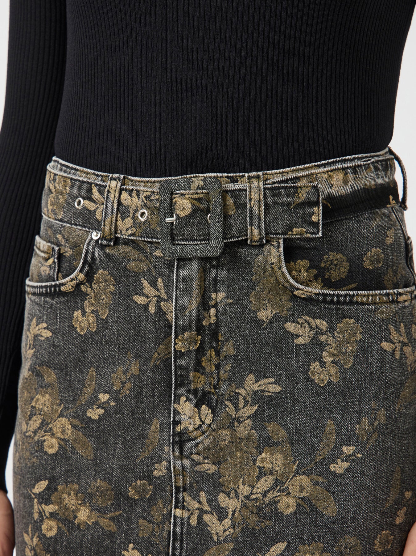 Kurzer Jeansrock "gldTAUPERA" mit Blumenprint