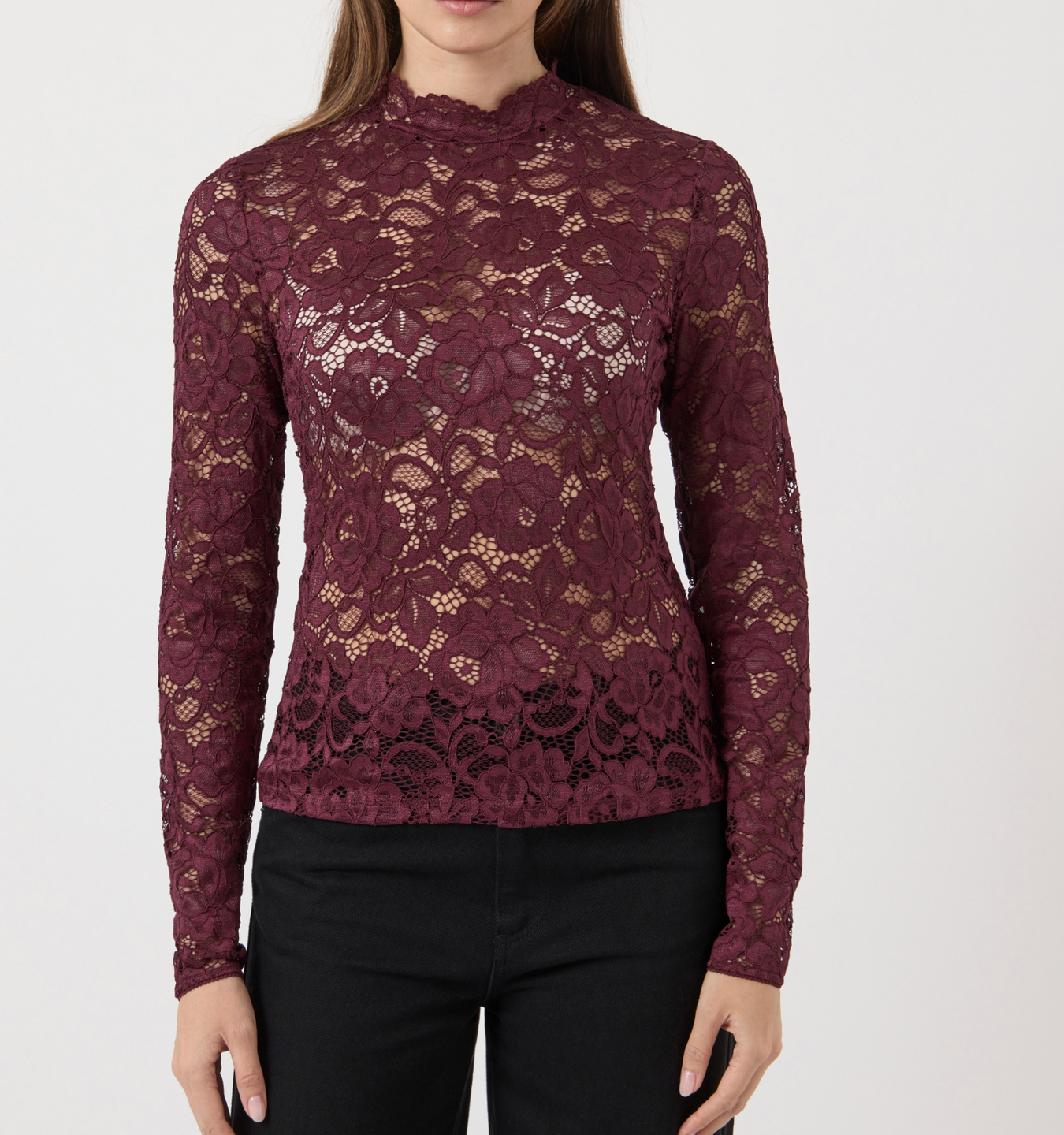 Langarm Top "gldLACEY" in Port Royale