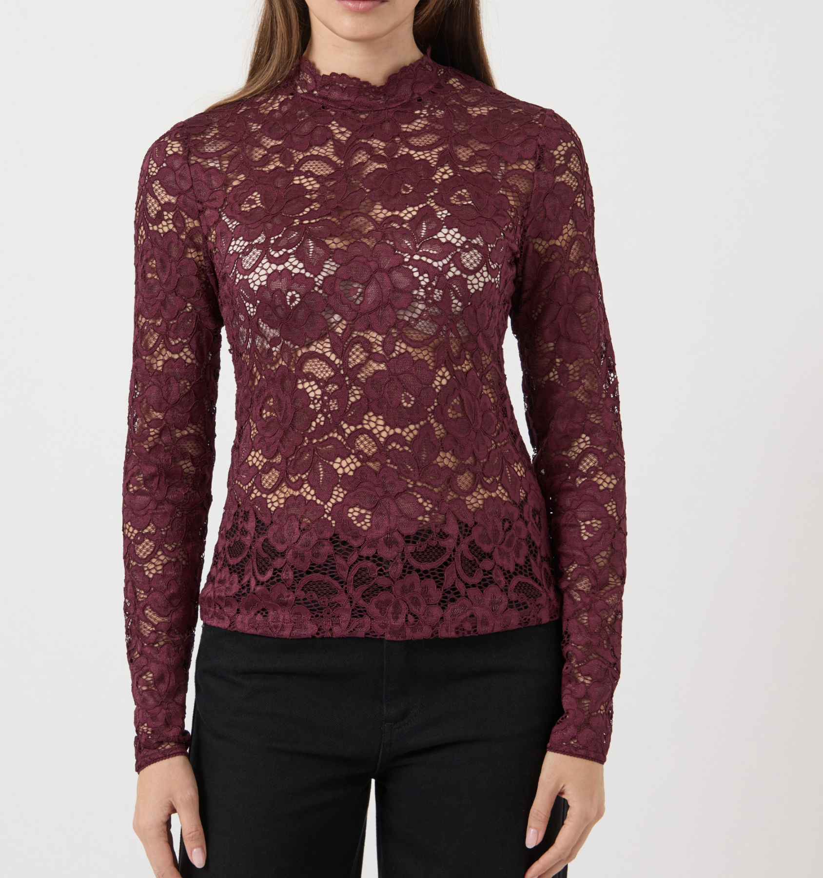 Langarm Top "gldLACEY" in Port Royale