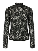 Langarm Top "gldLACEY" in Black