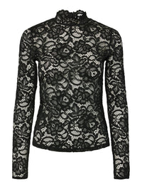 Langarm Top "gldLACEY" in Black