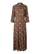 Langes gepunktetes Kleid "gldSAVANNA" in braun