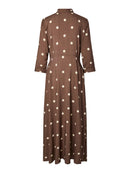 Langes gepunktetes Kleid "gldSAVANNA" in braun