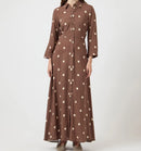 Langes gepunktetes Kleid "gldSAVANNA" in braun
