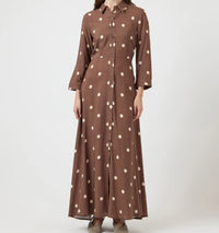 Langes gepunktetes Kleid "gldSAVANNA" in braun