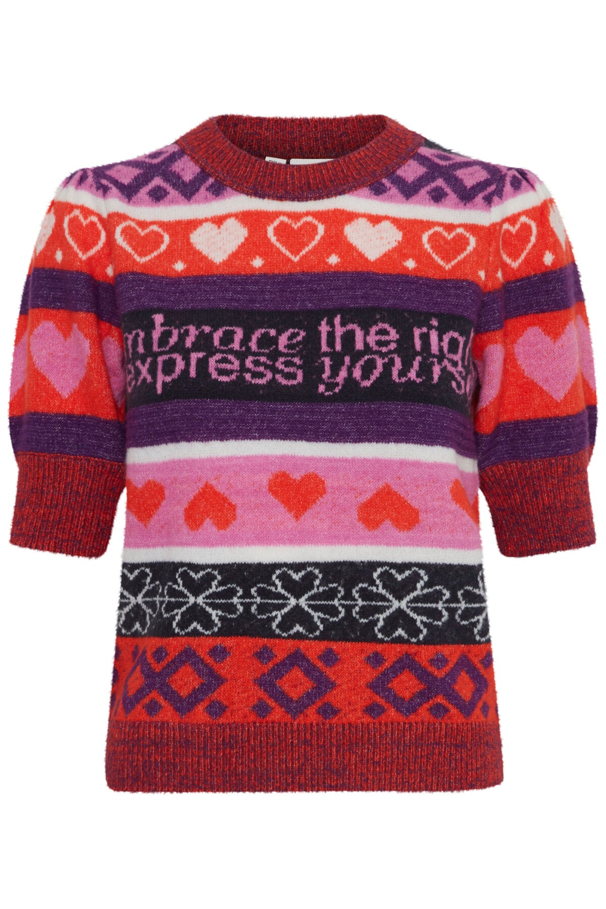Bunter Halbarm-Strickpullover "gldEDEN"