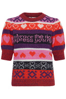 Bunter Halbarm-Strickpullover "gldEDEN"