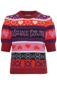Bunter Halbarm-Strickpullover "gldEDEN"