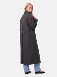 Langer Mantel "gldAMY" in Dark Grey Melange