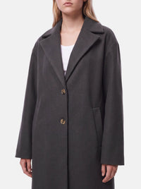 Langer Mantel "gldAMY" in Dark Grey Melange
