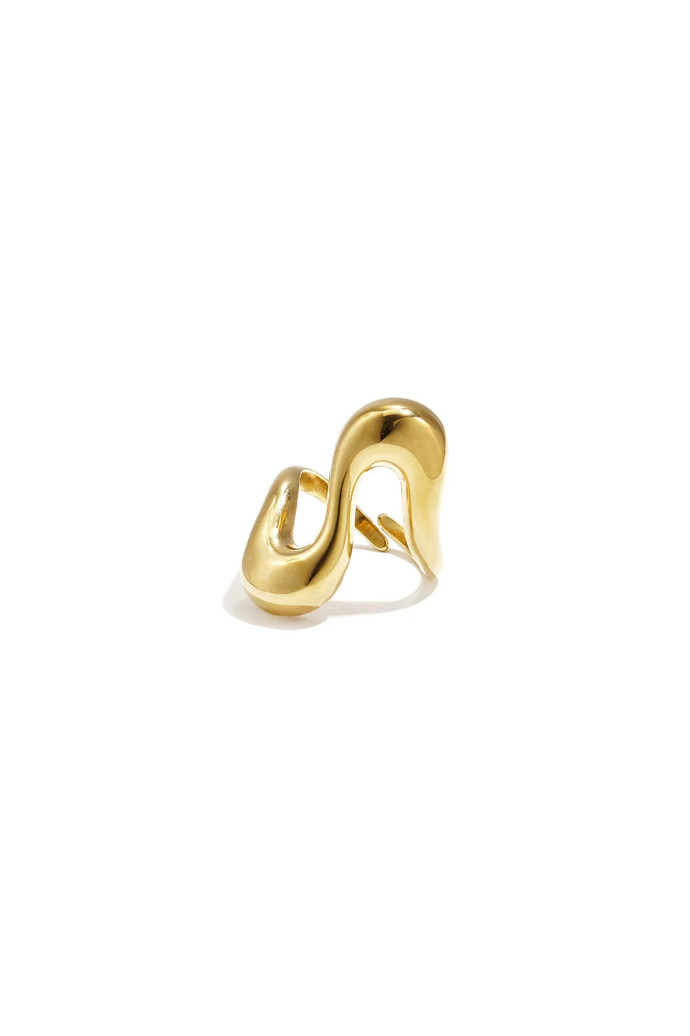 Verstellbarer Wellen-Ring "gldMADLEN" in Gold