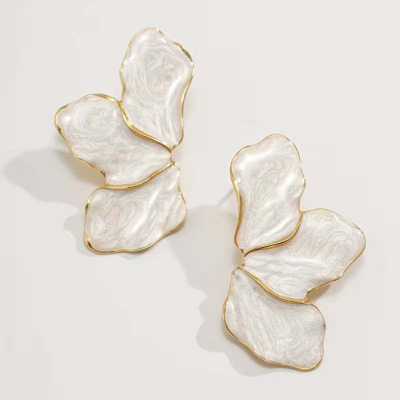 Blumenohrringe "gldTONY" in weiß