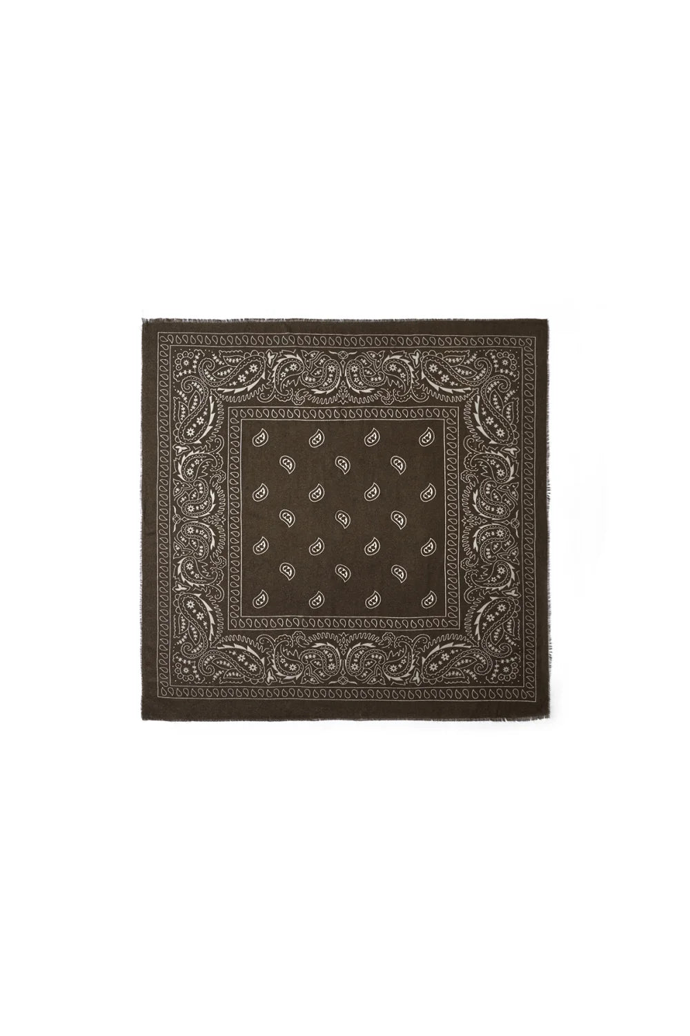 Satintuch "gldSINDY" mit Paisley Pattern in Coffee Brown