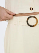 Leinen-Midirock "gldMILAN" in Oatmeal