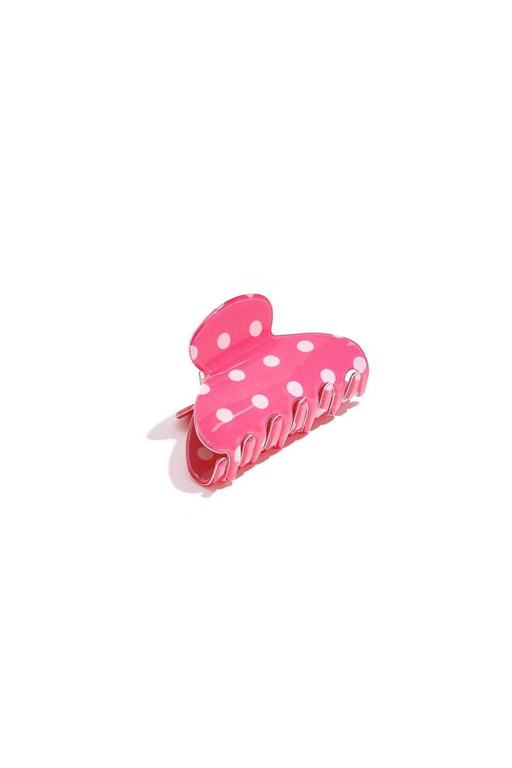 Haarspange Polka Dots Acetate in Rose Red