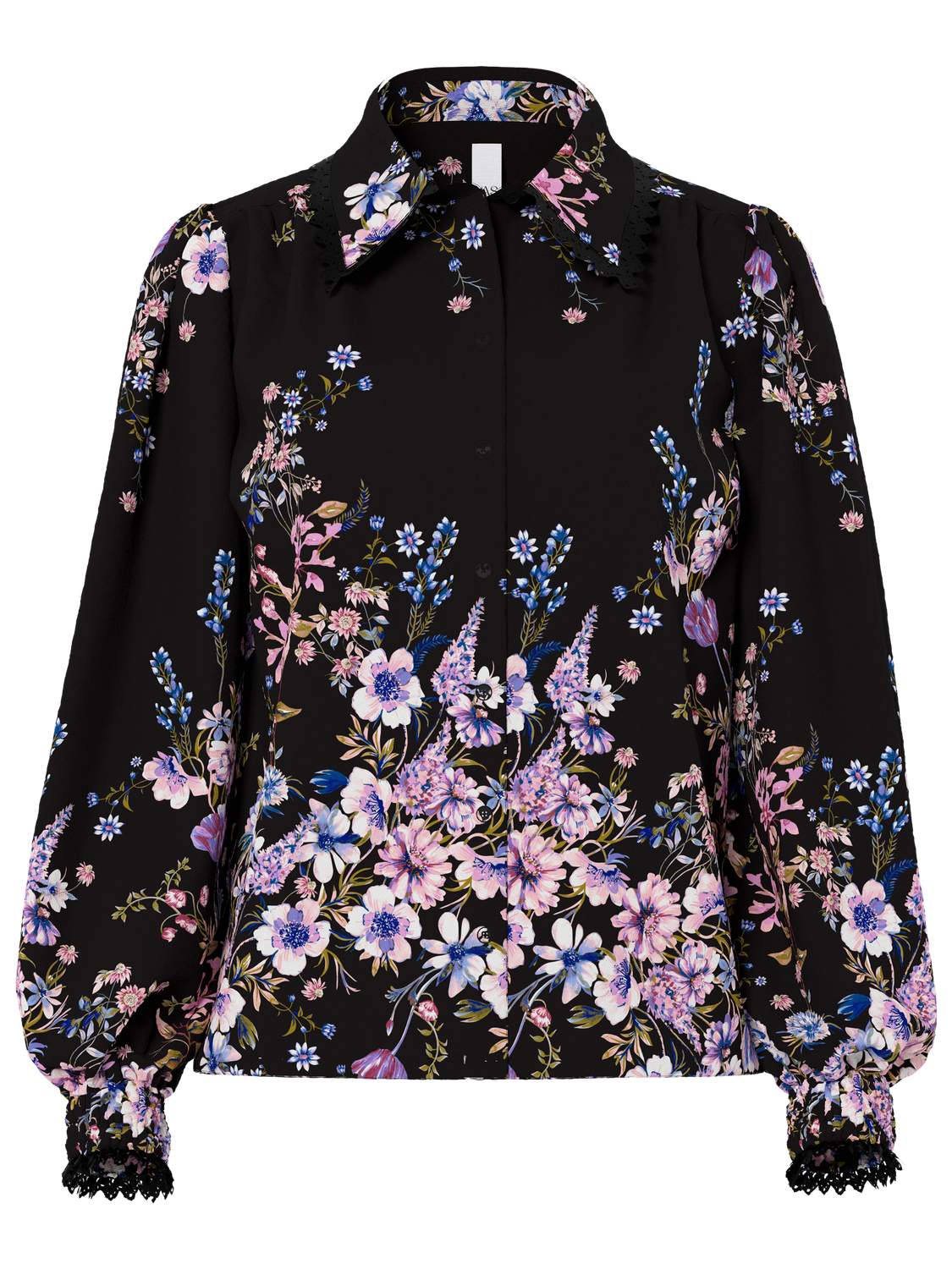 Edle Blümchenbluse "gldTILERA" in Black