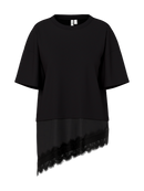 Langes Shirt "gldHELGA" mit Spitze in Black