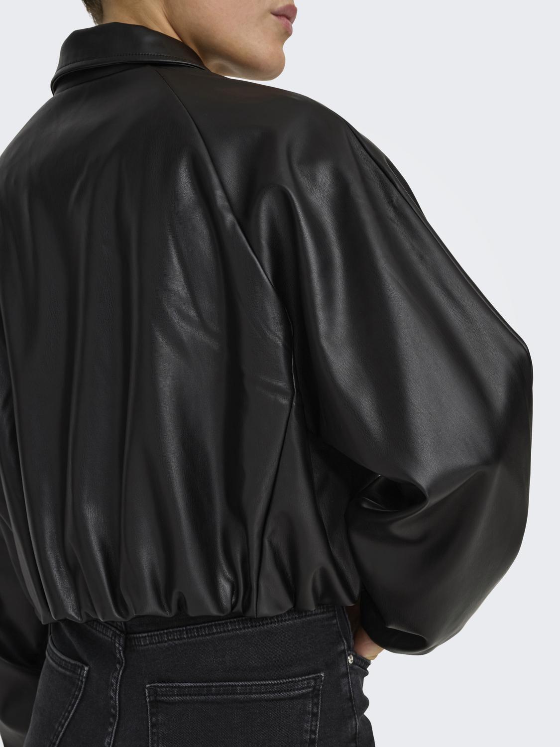 Jacke "gldSARAMY" aus veganem Leder in Black