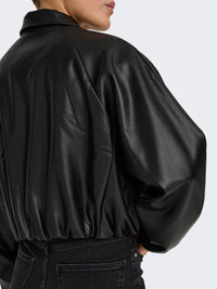 Jacke "gldSARAMY" aus veganem Leder in Black