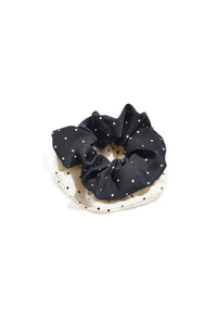Srunchie "gldHENRIETTE" schwarz mit weißen kleinen dots