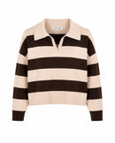 Pullover "gldCLAUDIA" mit Polokragen in braun beige