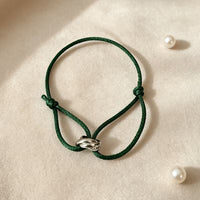 Armband „gldLOVELY“ in Dunkelgrün/Silber
