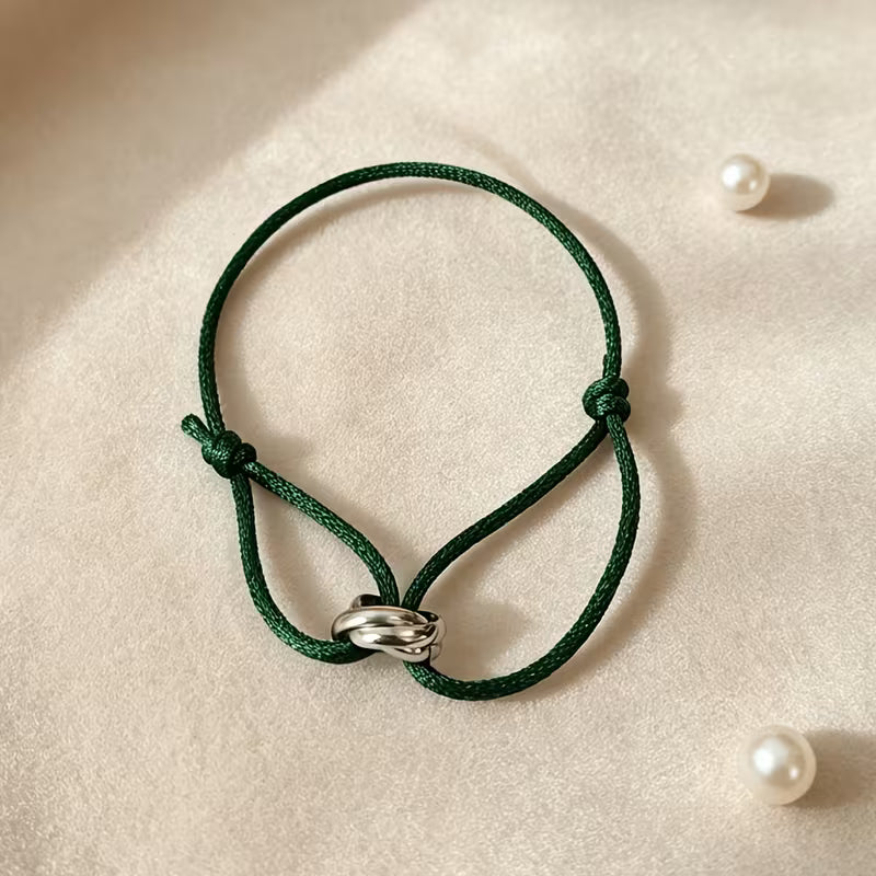 Armband „gldLOVELY“ in Dunkelgrün/Silber