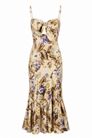 Kleid "gldFLAMINIA" mit tropischem Floralprint und Volant