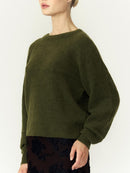 Kuscheliger Pullover "gldJOHI" in Tannengrün mit Alpaka
