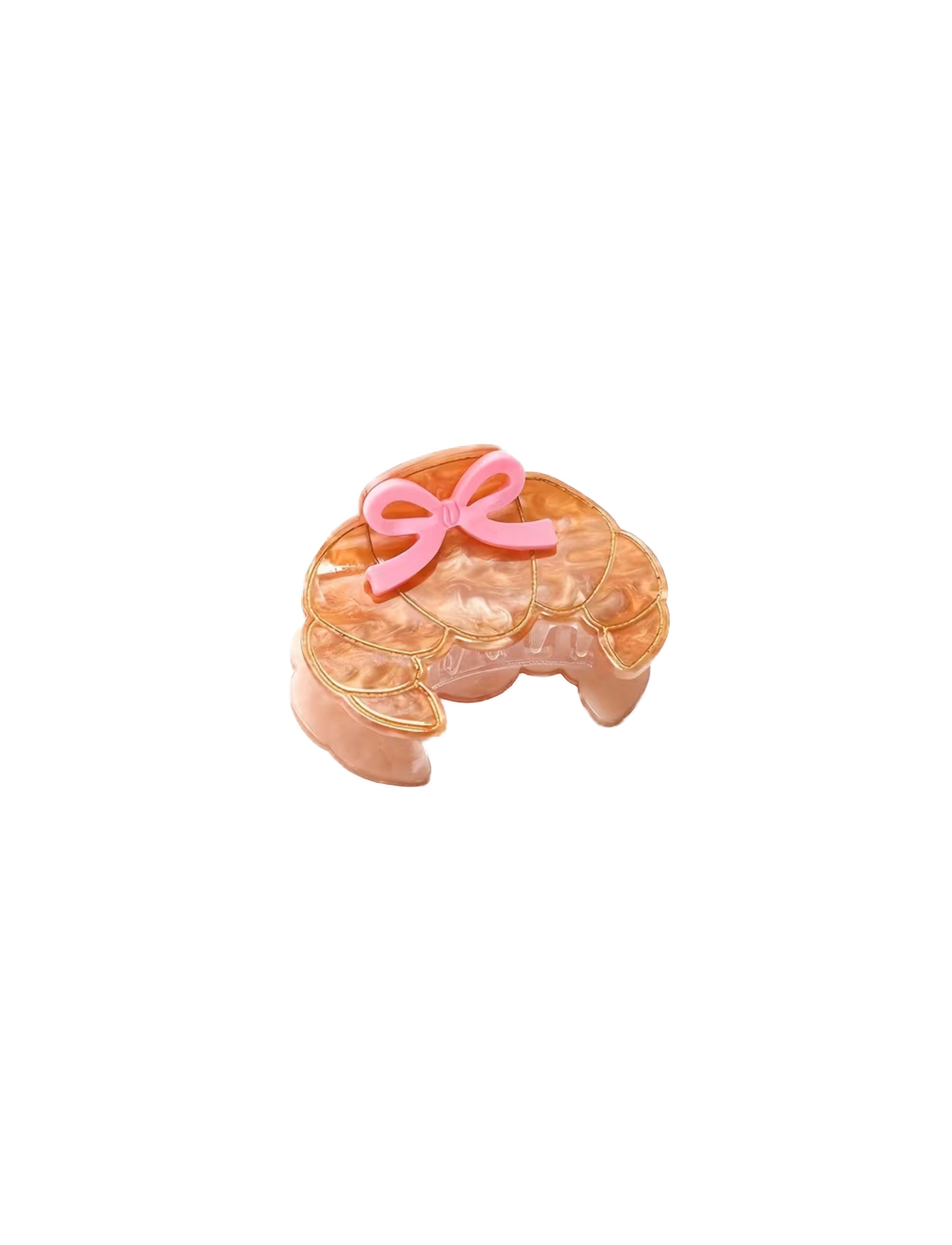 Haarklammer "gldCROISSANT" mit Schleifchen
