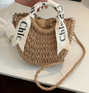 Geflochtene Tasche "gldSOLEA" mit Tuchdetail