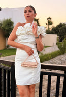 One Shoulder Mini-Kleid "gldVIDA" in weiß