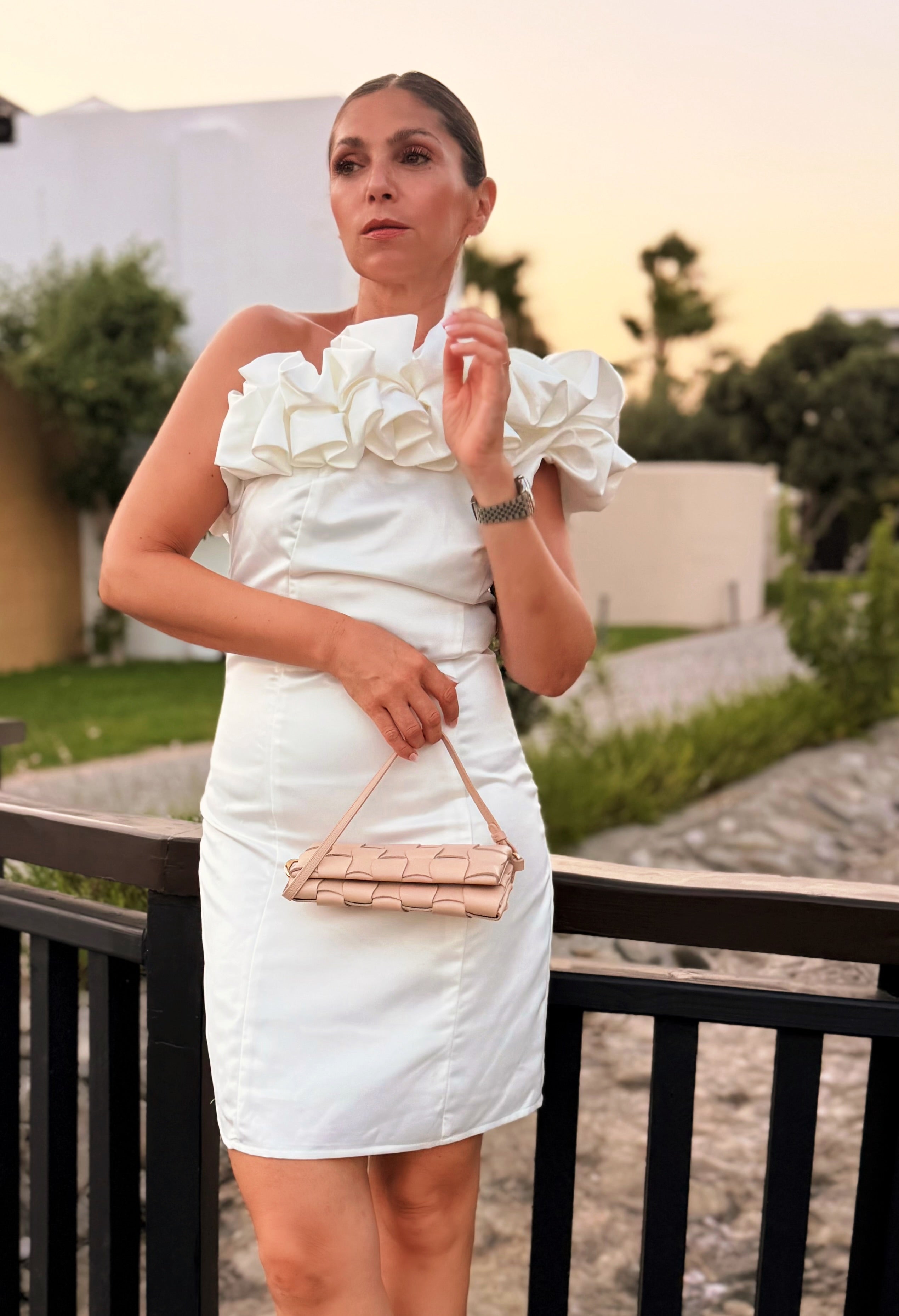 One Shoulder Mini-Kleid "gldVIDA" in weiß