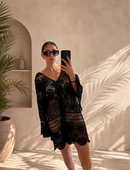 Süßes Häkelkleid "gldFLORENCE" in schwarz