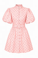 Kleid "gldCECILIA" mit Polka-Dots in rosa